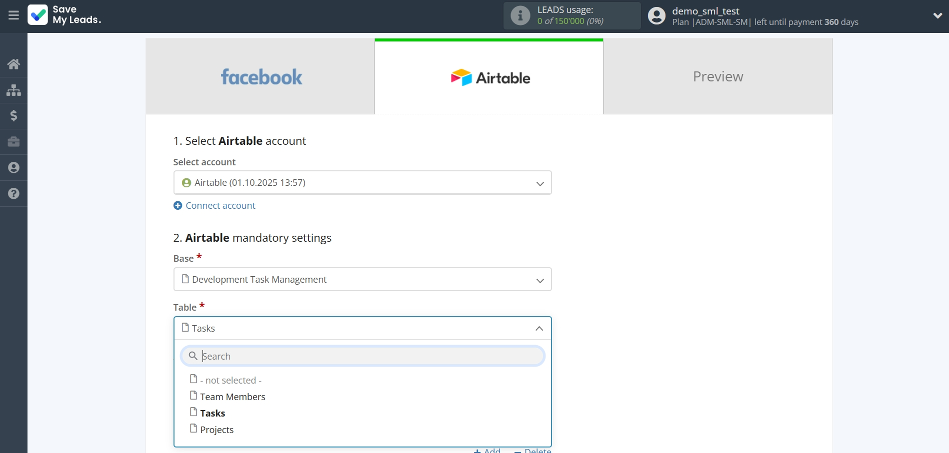 How to Connect Facebook with AirTable | Assigning fields