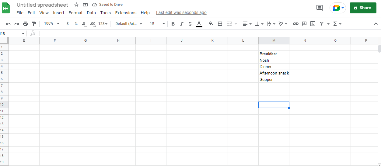 How to Create Drop Down List in Google Sheets |&nbsp;Prepare the contents of the drop-down list