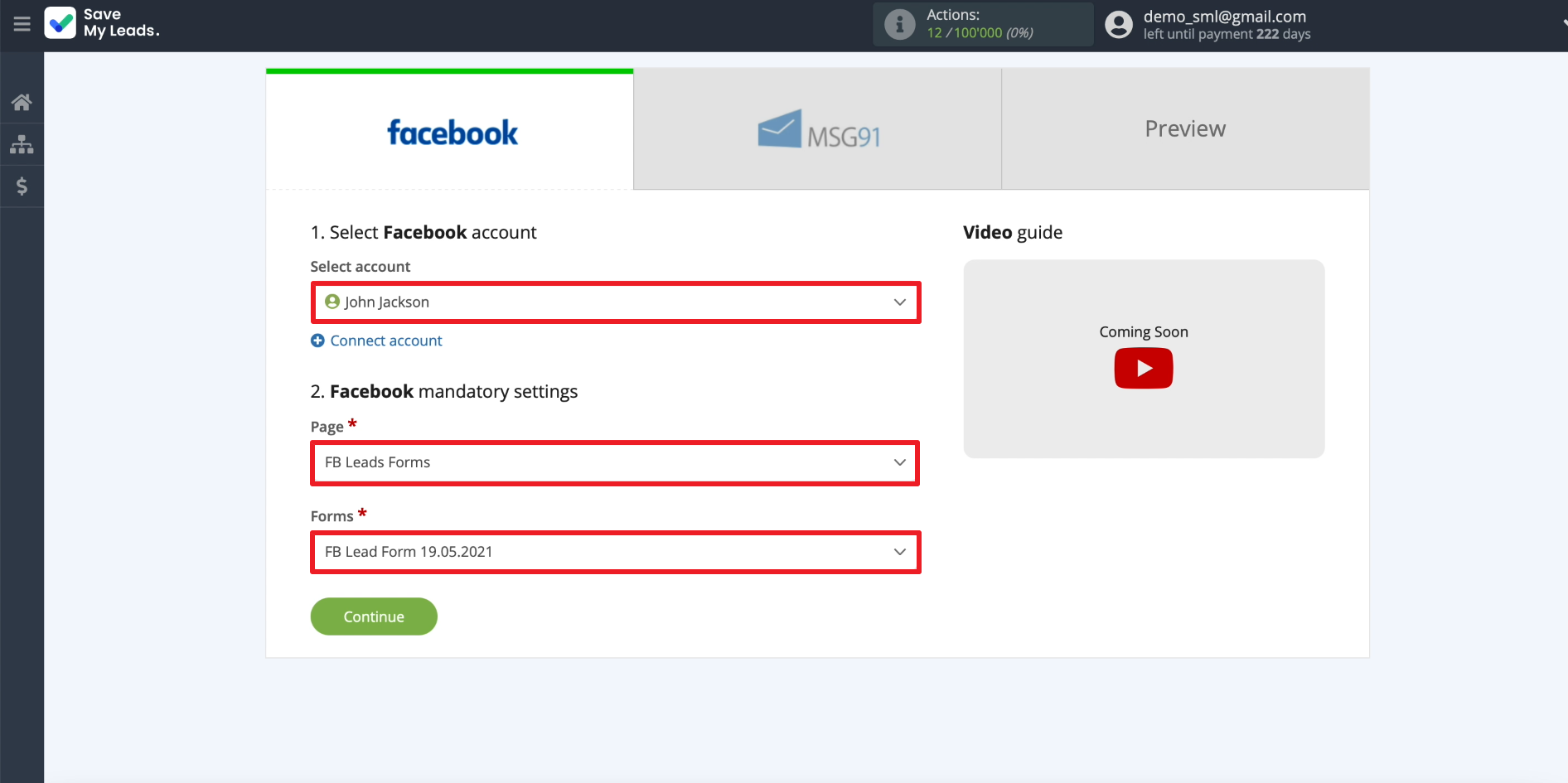 Facebook and MSG91 integration | Setting up lead uploads