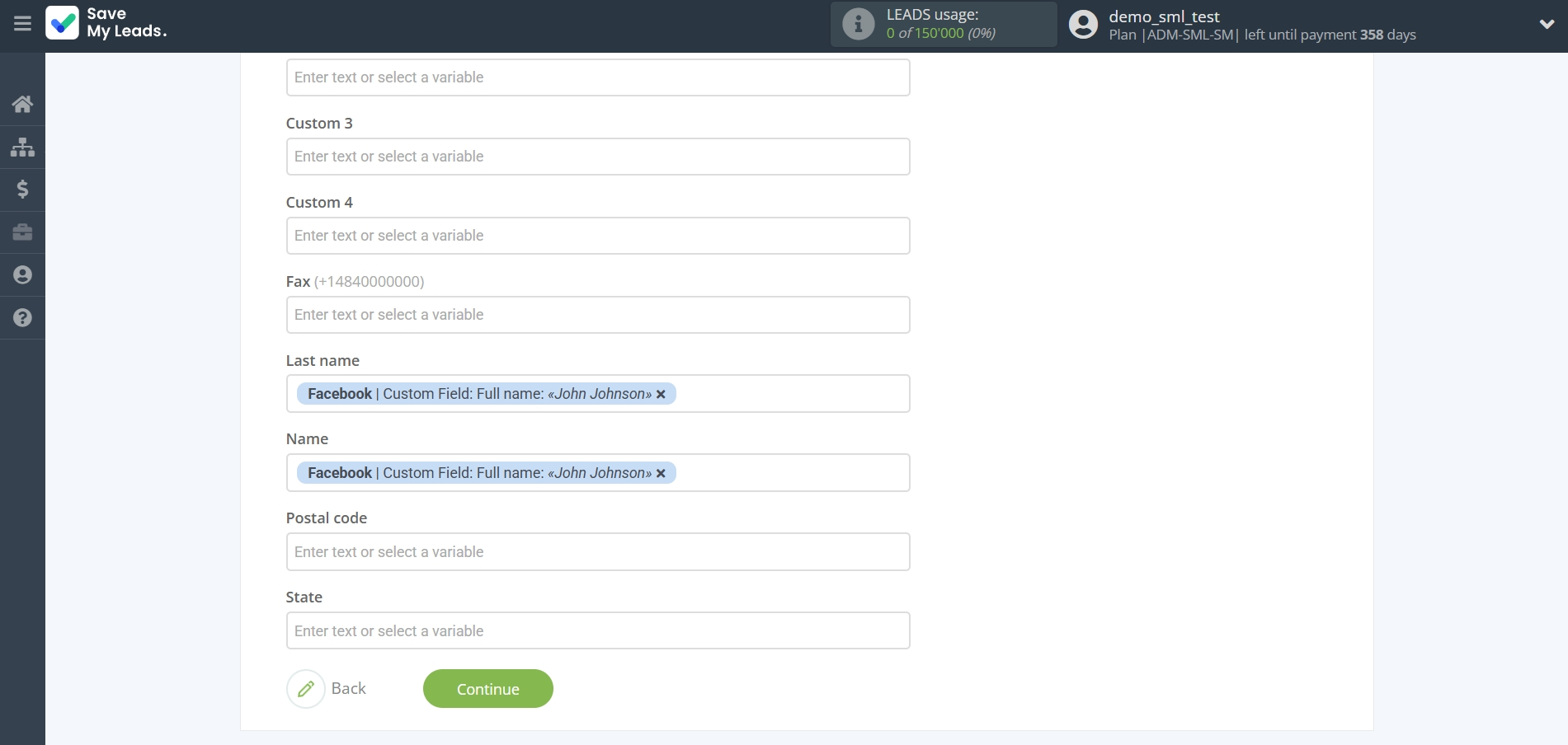 How to Connect Facebook with ClickSend Add Contacts | Assigning fields