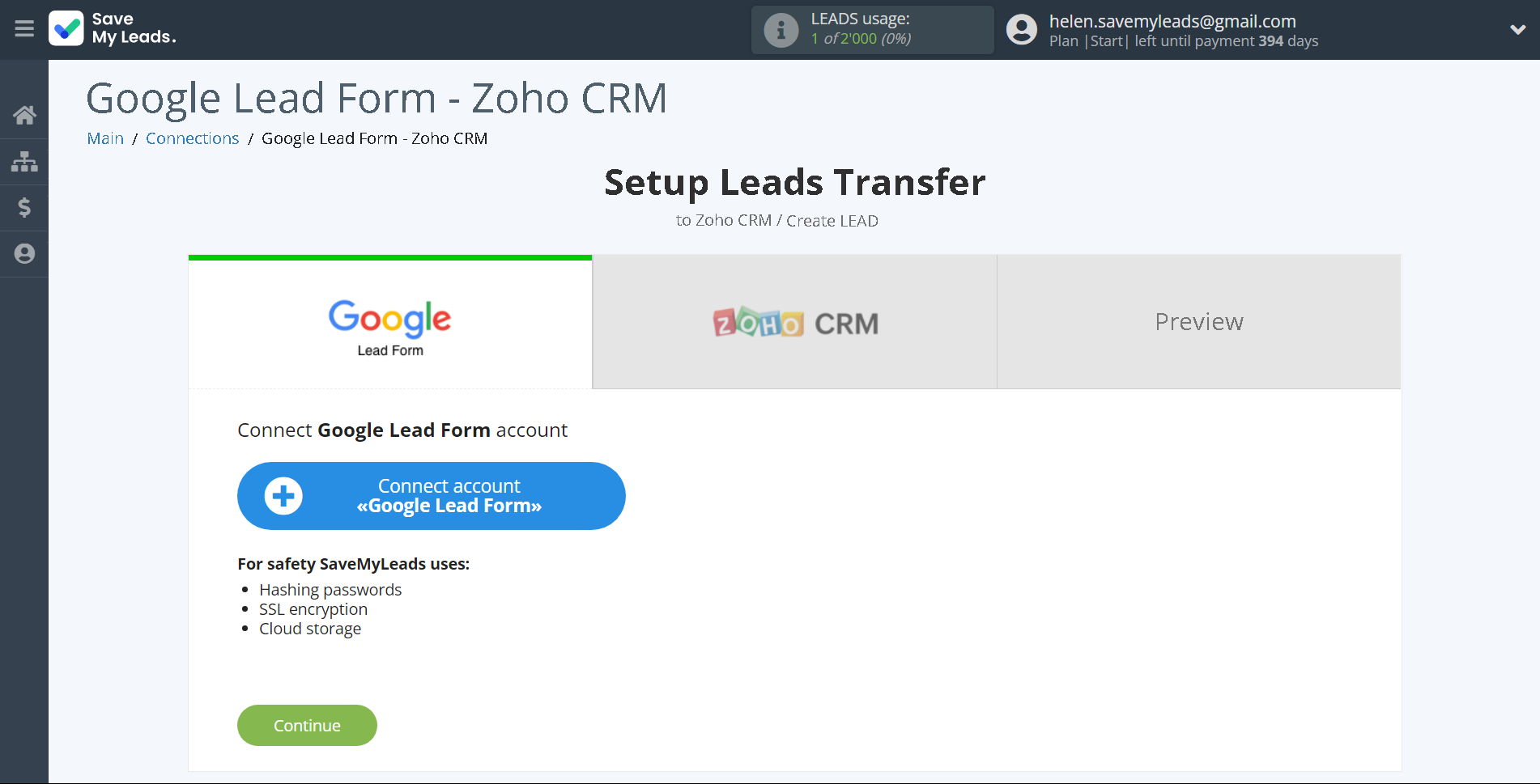 How to Connect Google Lead Form with Zoho CRM Create Leads | Data Source account