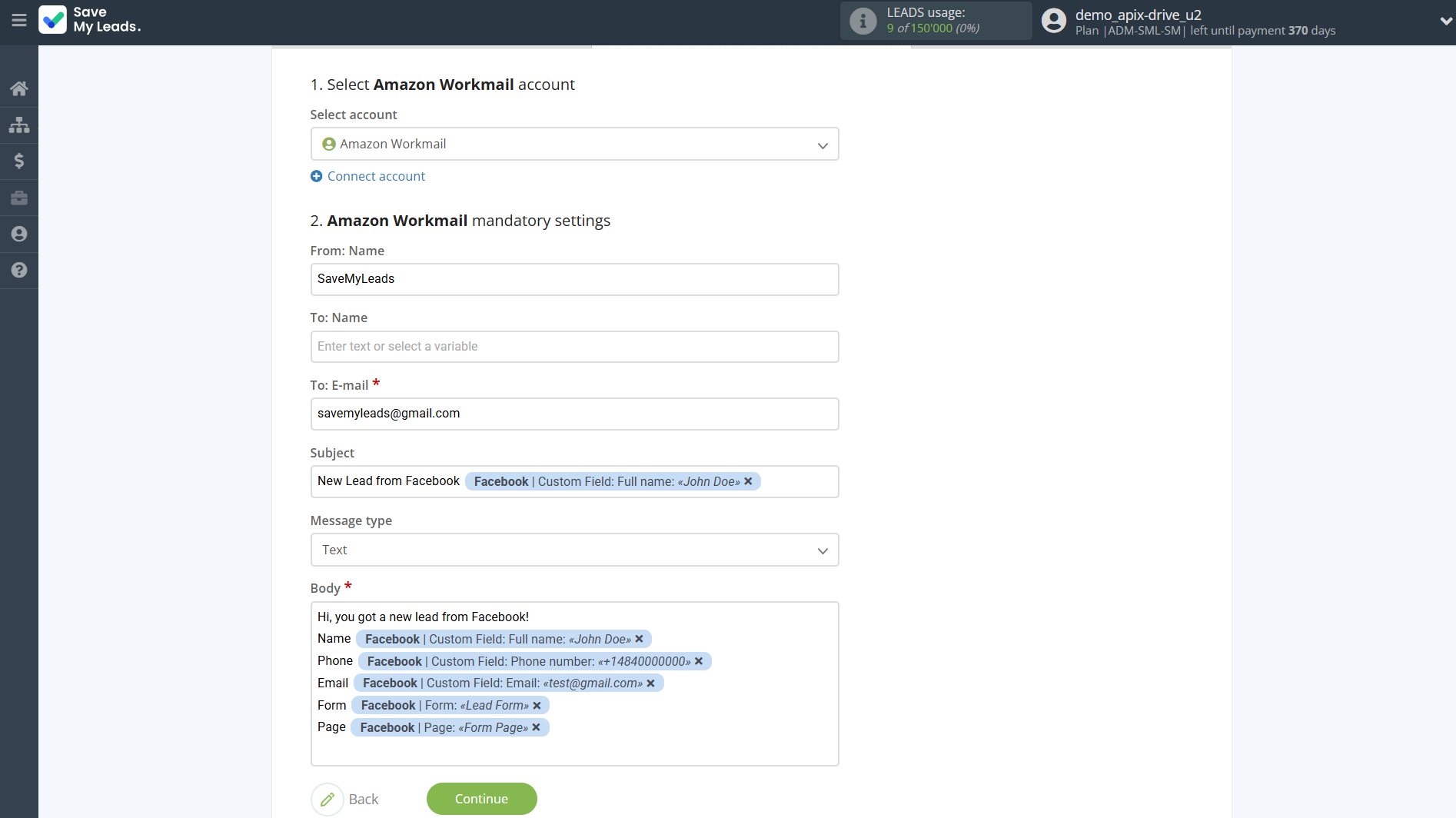How to Connect Facebook with Amazon Workmail | Assigning fields How to Connect Facebook with Amazon Workmail | Assigning fields