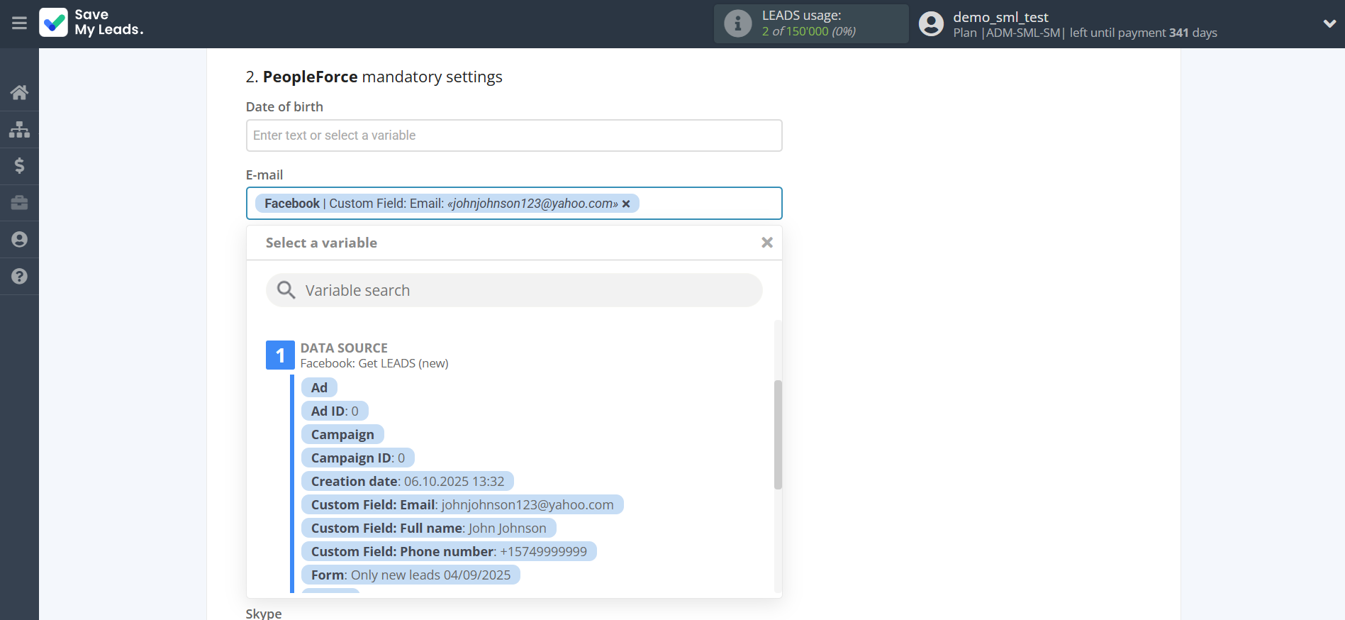 How to Connect Facebook with PeopleForce Add Candidate | Assigning fields How to Connect Facebook with PeopleForce Add Candidate | Assigning fields