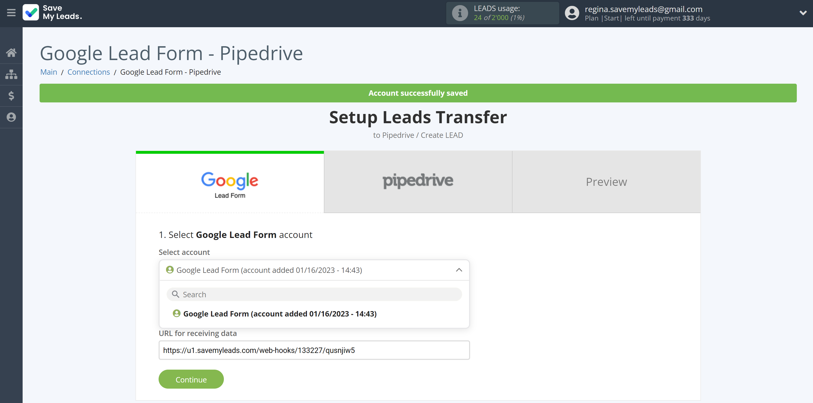 How to Connect Google Lead Form with Pipedrive Create Lead | Data Source account connection