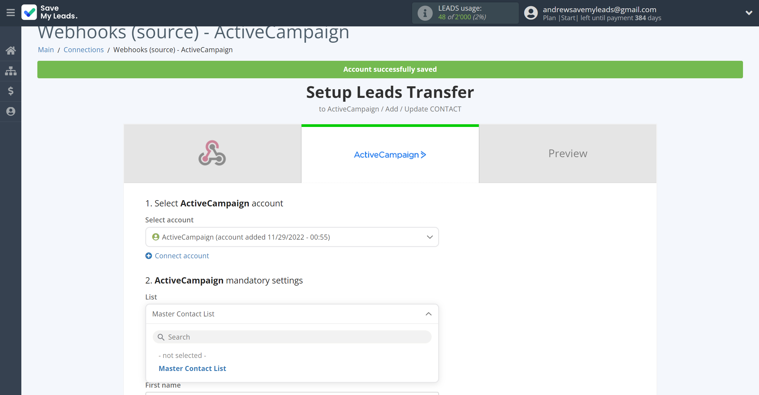 How to Connect Webhooks with ActiveCampaign Create Contacts | Assigning fields