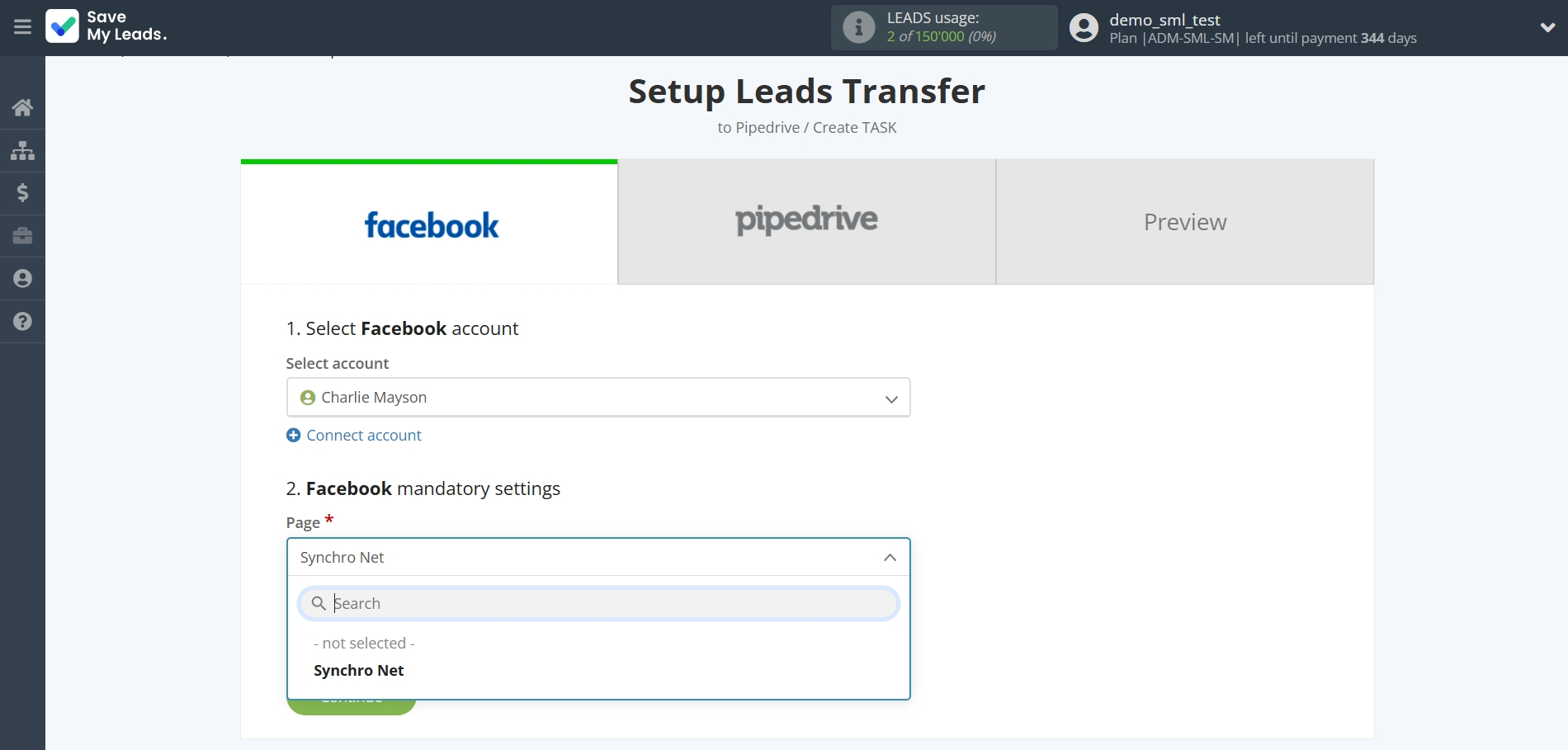 How to Connect Facebook with Pipedrive Create Task | Data Source account connection How to Connect Facebook with Pipedrive Create Task | Data Source account connection