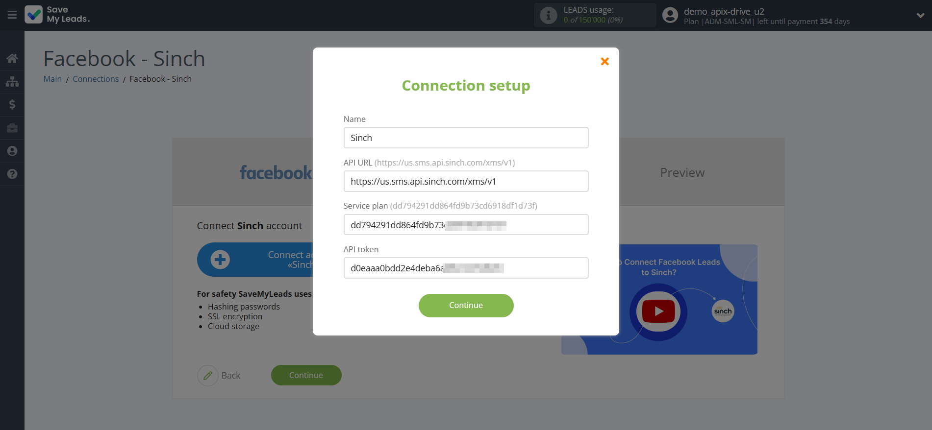 How to Connect Facebook with Sinch | Data Destination account connection How to Connect Facebook with Sinch | Data Destination account connection
