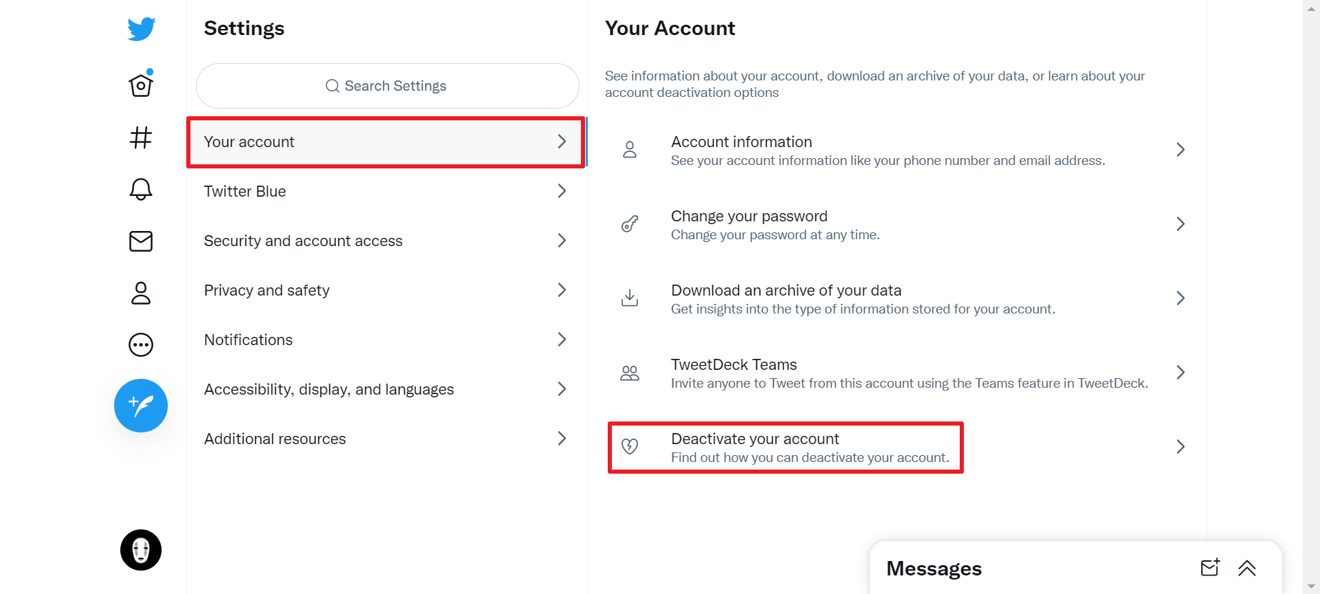 How to delete Twitter account | Press&nbsp;"Your account" and than "Deactivate your account"