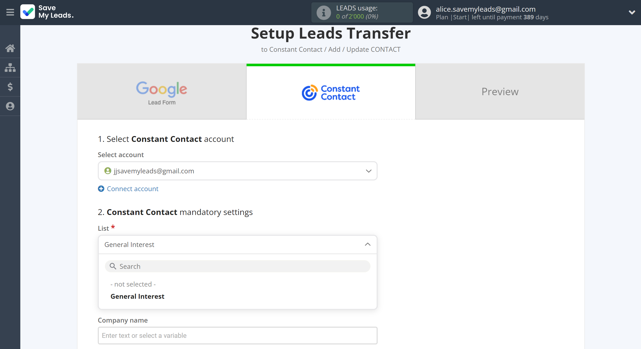 How to Connect Google Lead Form with Constant Contact | Assigning fields