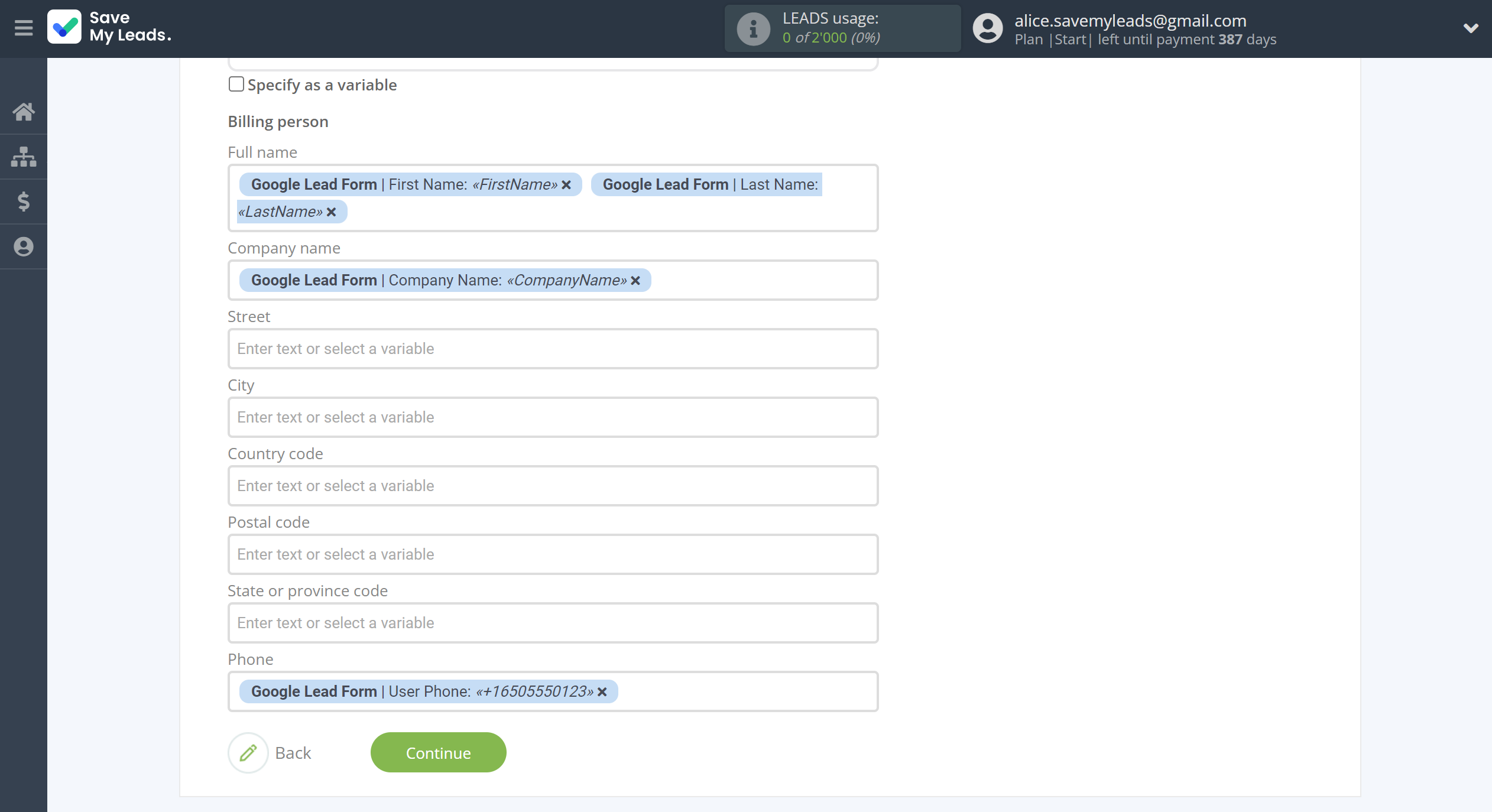 How to Connect Google Lead Form with Ecwid Create Customers | Assigning fields