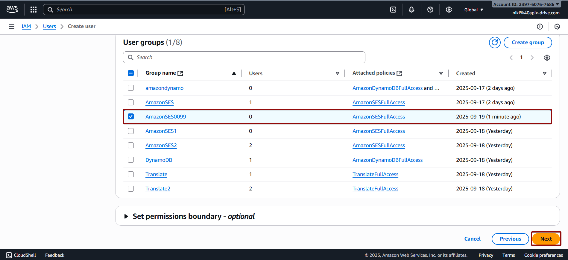 How to Connect Facebook with Amazon SES | Data Destination account connection