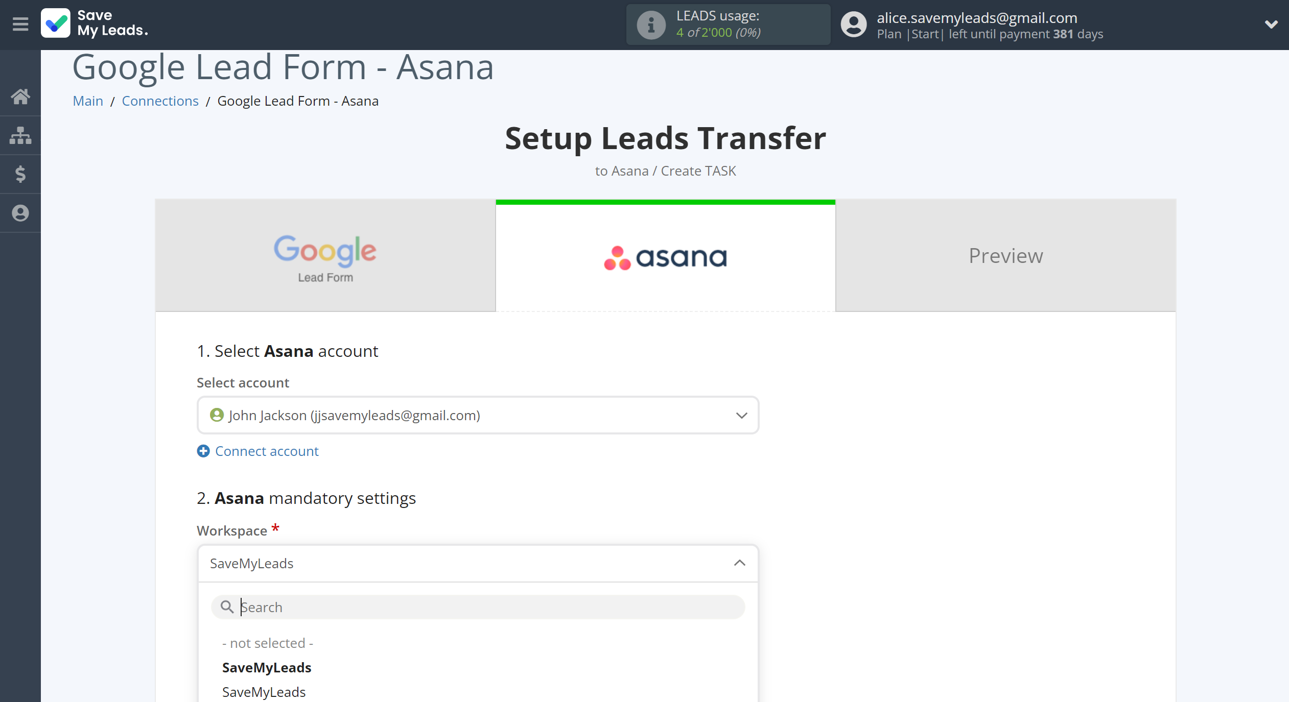 How to Connect Google Lead Form with Asana | Assigning fields