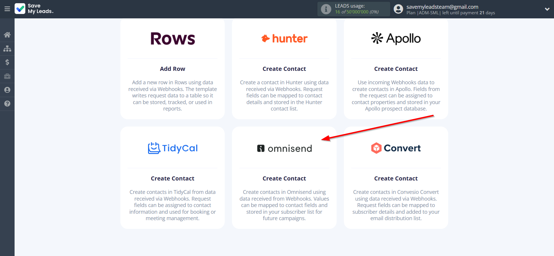 How to Connect Webhooks with Omnisend Create Contacts | Data Destination system selection How to Connect Webhooks with Omnisend Create Contacts | Data Destination system selection