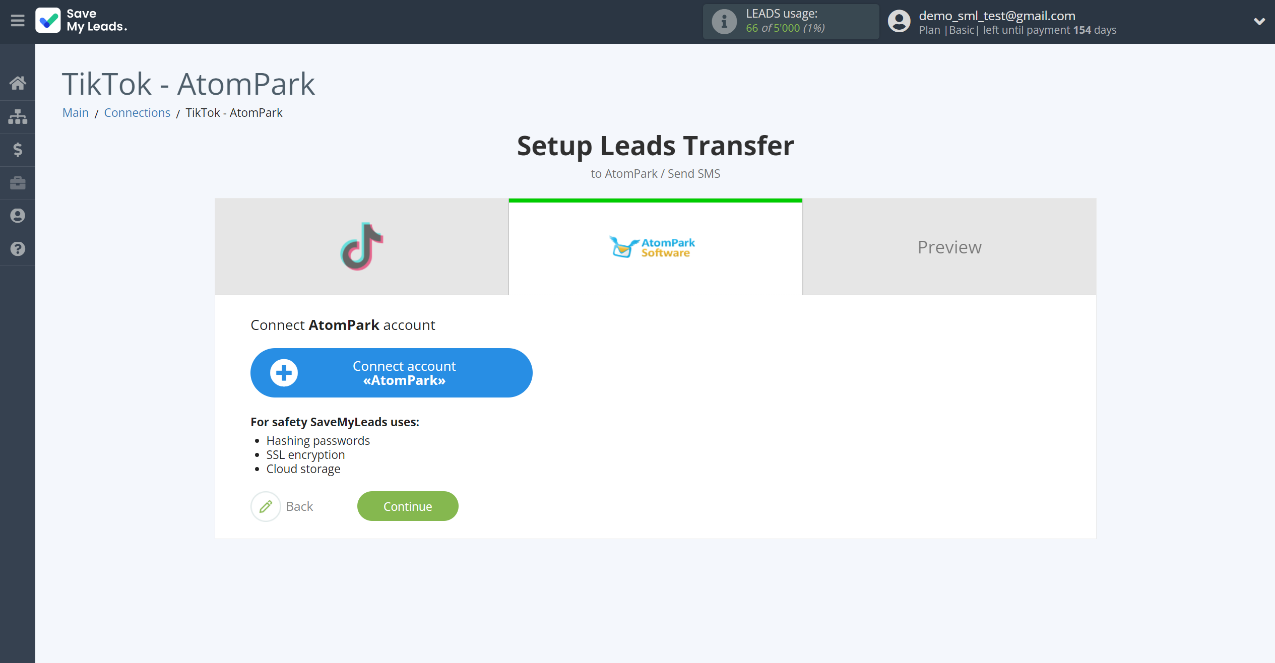 How to Connect TikTok with AtomPark | Data Destination account connection