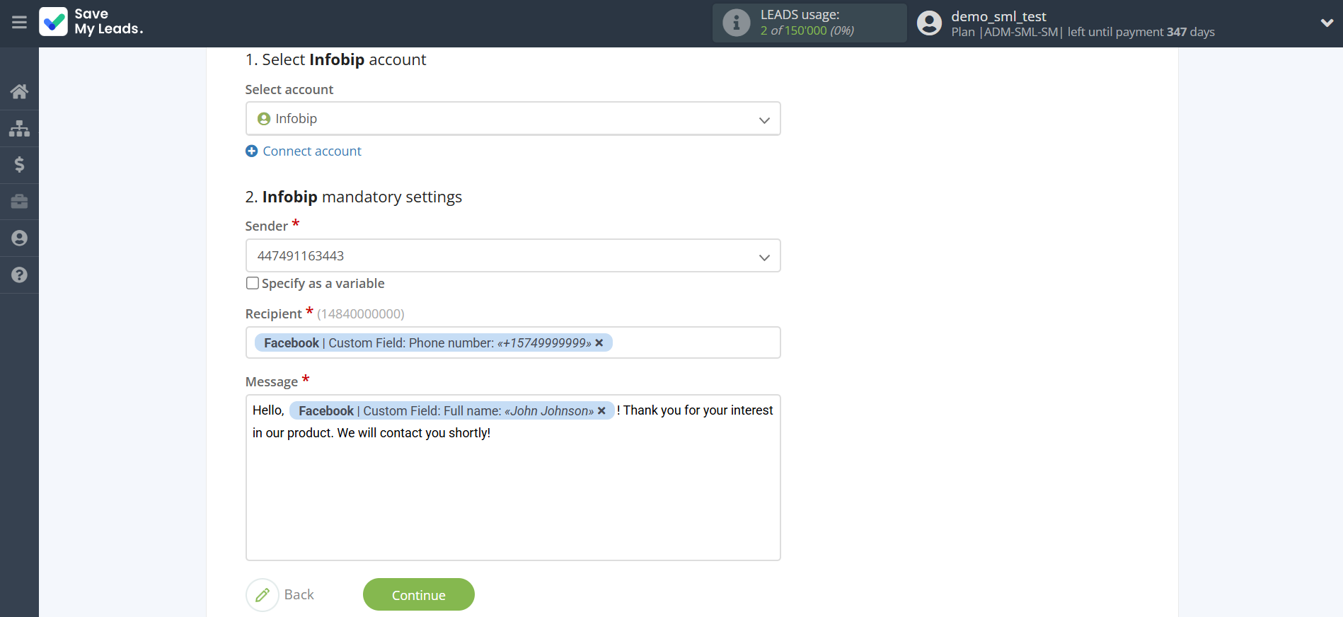 How to Connect Facebook with Infobip | Assigning fields How to Connect Facebook with Infobip | Assigning fields