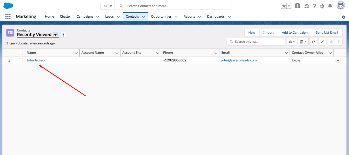 Facebook and Salesforce integration | New contact in Salesforce CRM