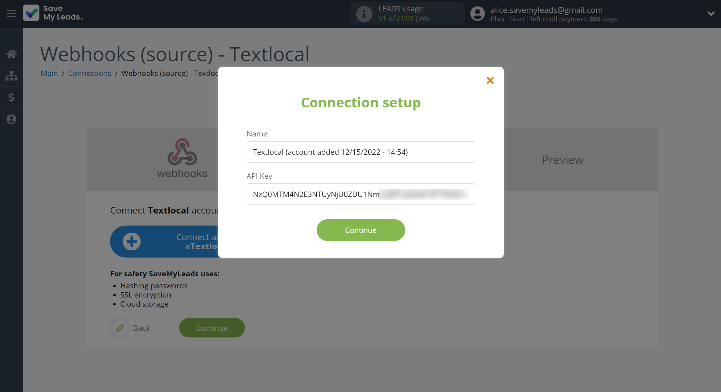 How to Connect Webhooks with Textlocal | Data Destination account connection