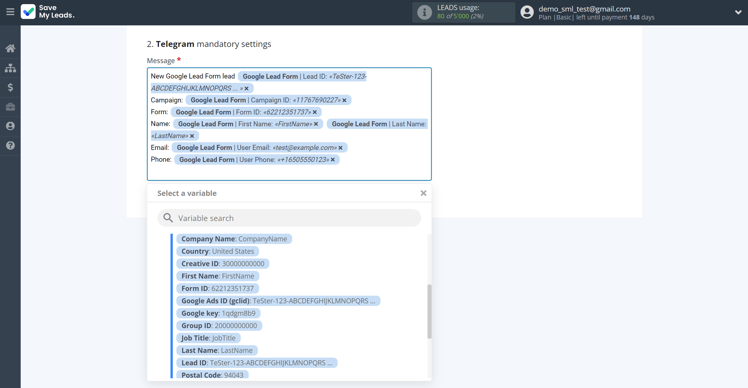 How to Connect Google Lead Form with Telegram (your bot) | Assigning fields