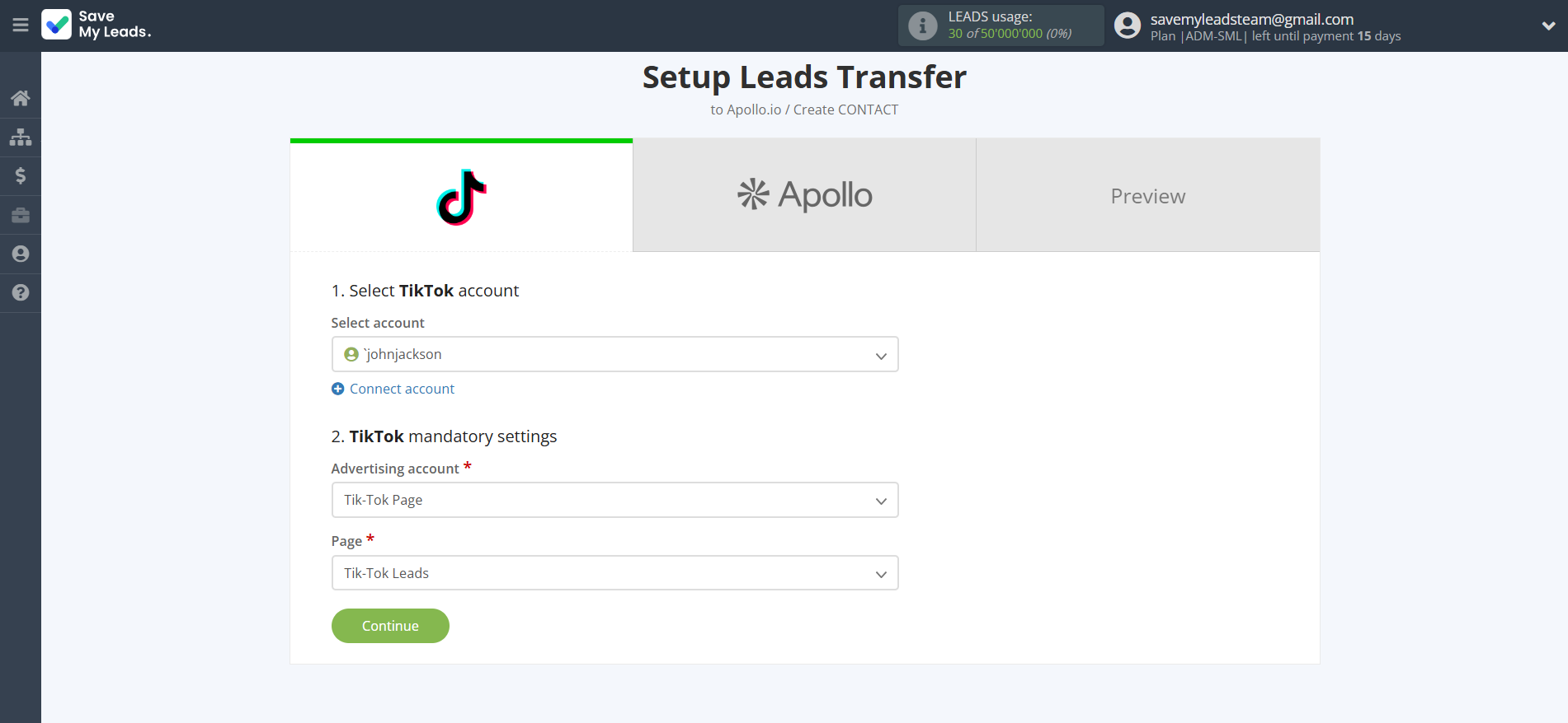 How to Connect TikTok with Apollo.io Create Contacts | Data Source account connection How to Connect TikTok with Apollo.io Create Contacts | Data Source account connection