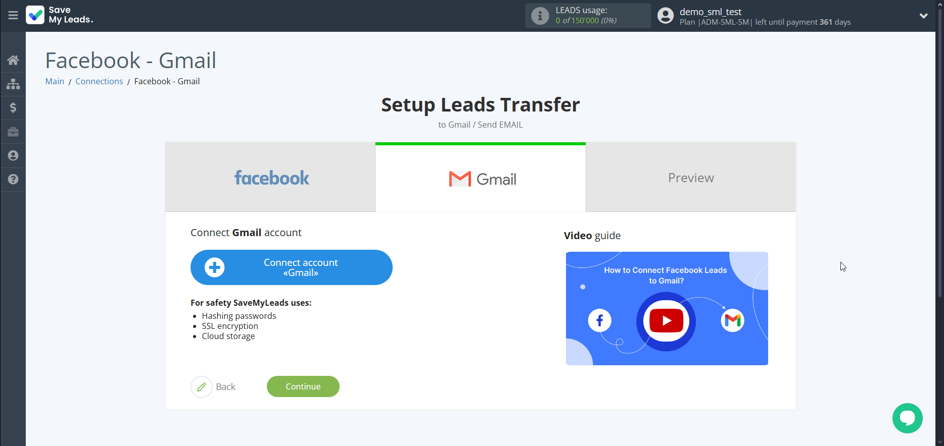 How to Connect Facebook with Gmail | Data Destination account connection