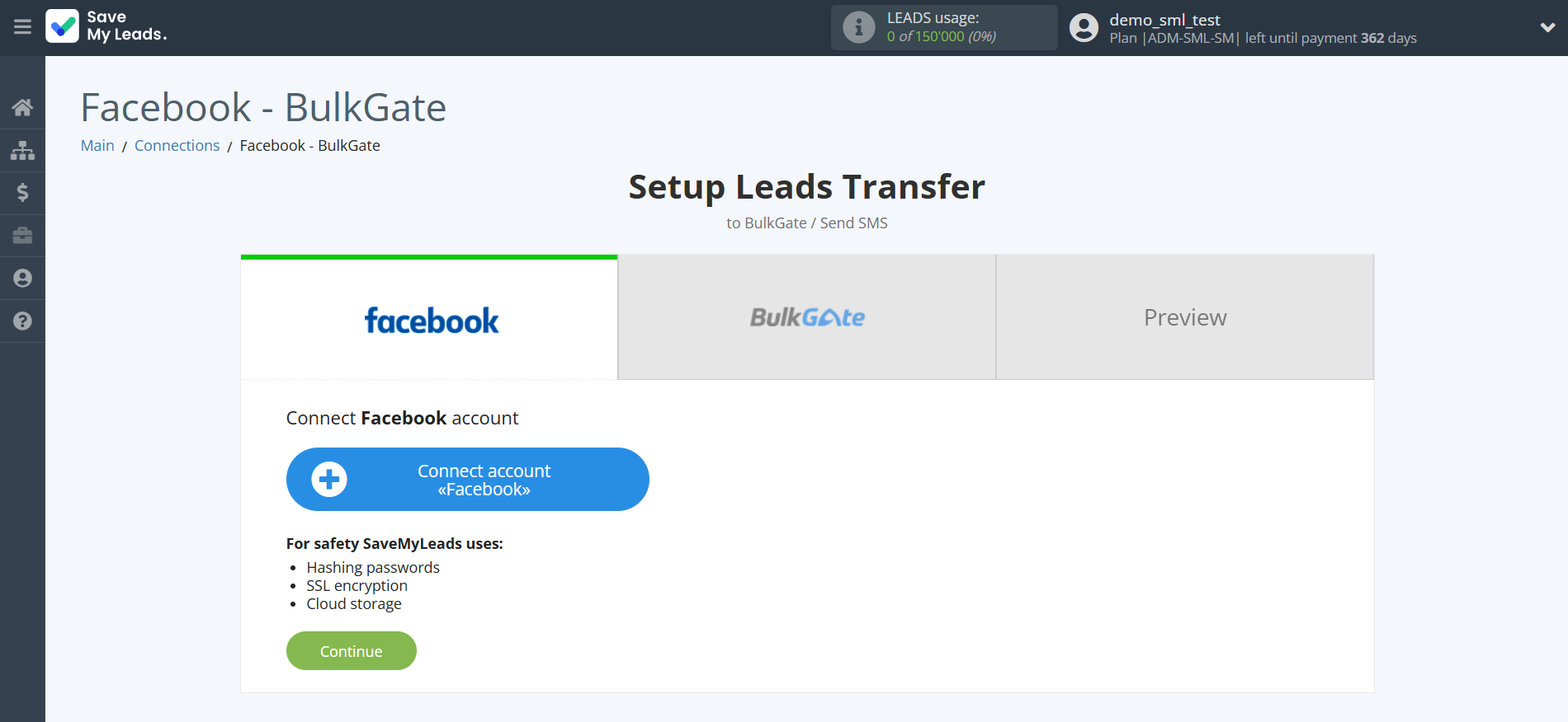 How to Connect Facebook with BulkGate | Data Source account connection