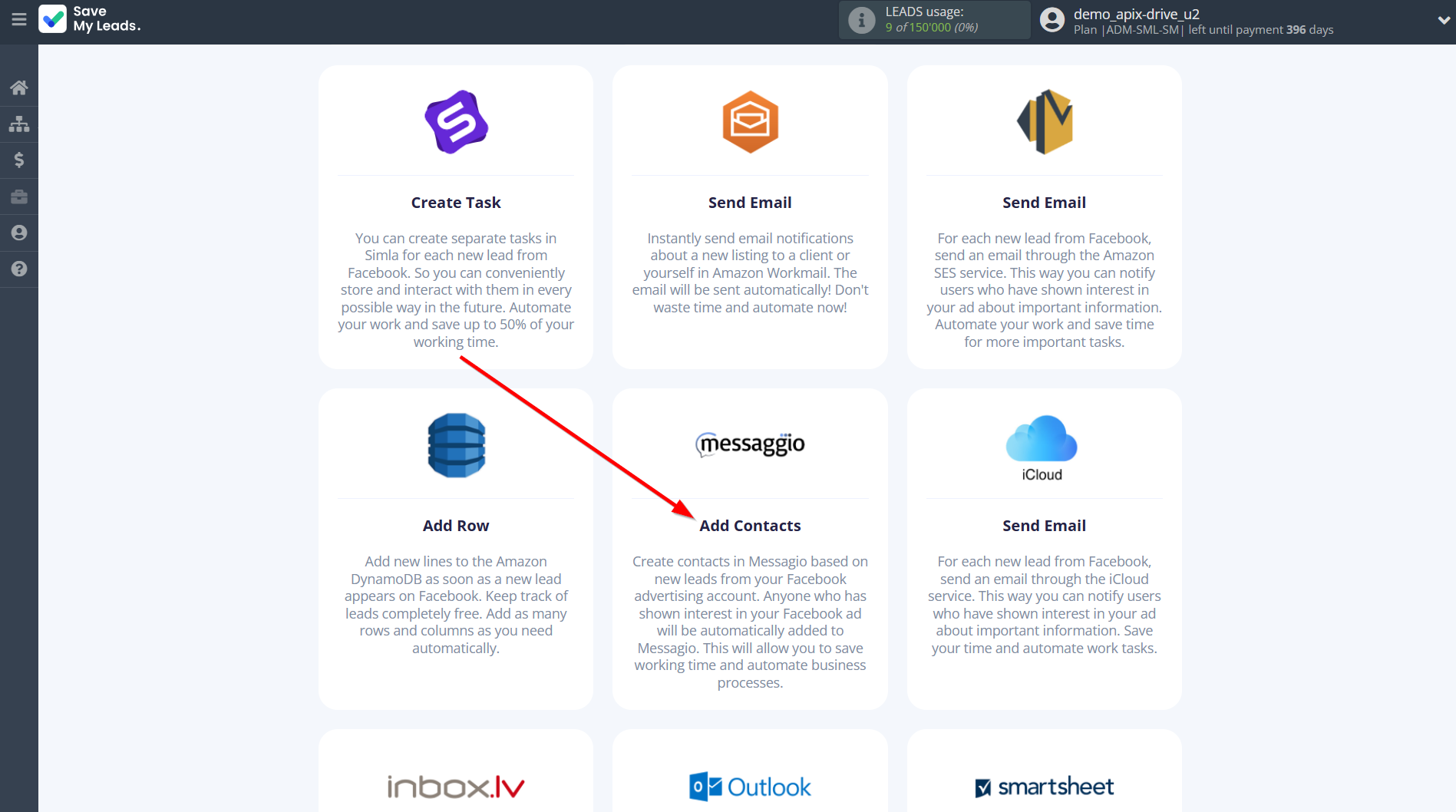 How to Connect Facebook with Messaggio | Data Destination system selection How to Connect Facebook with Messaggio | Data Destination system selection