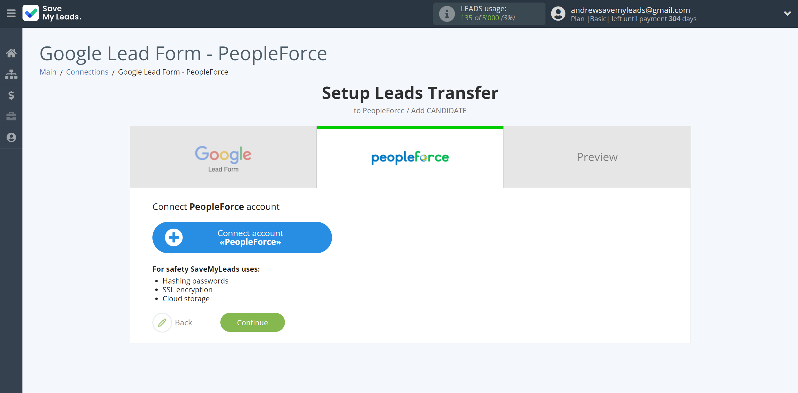 How to Connect Google Lead Form with PeopleForce Add Candidate | Data Destination account connection