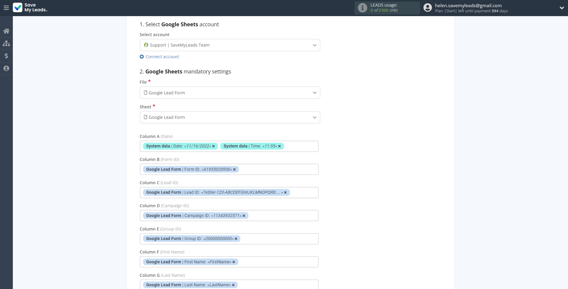 How to Connect Google Lead Form with Google Sheets |&nbsp;Assigning fields