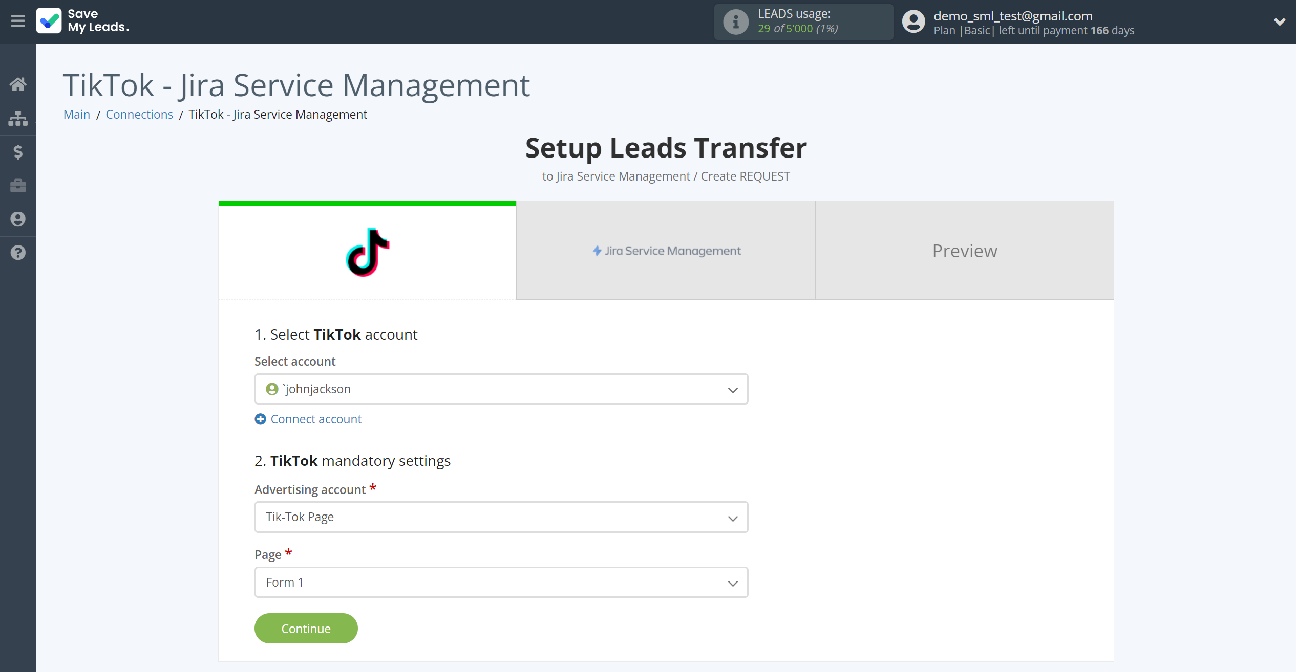 How to Connect TikTok with Jira Service Management | Data Source account connection