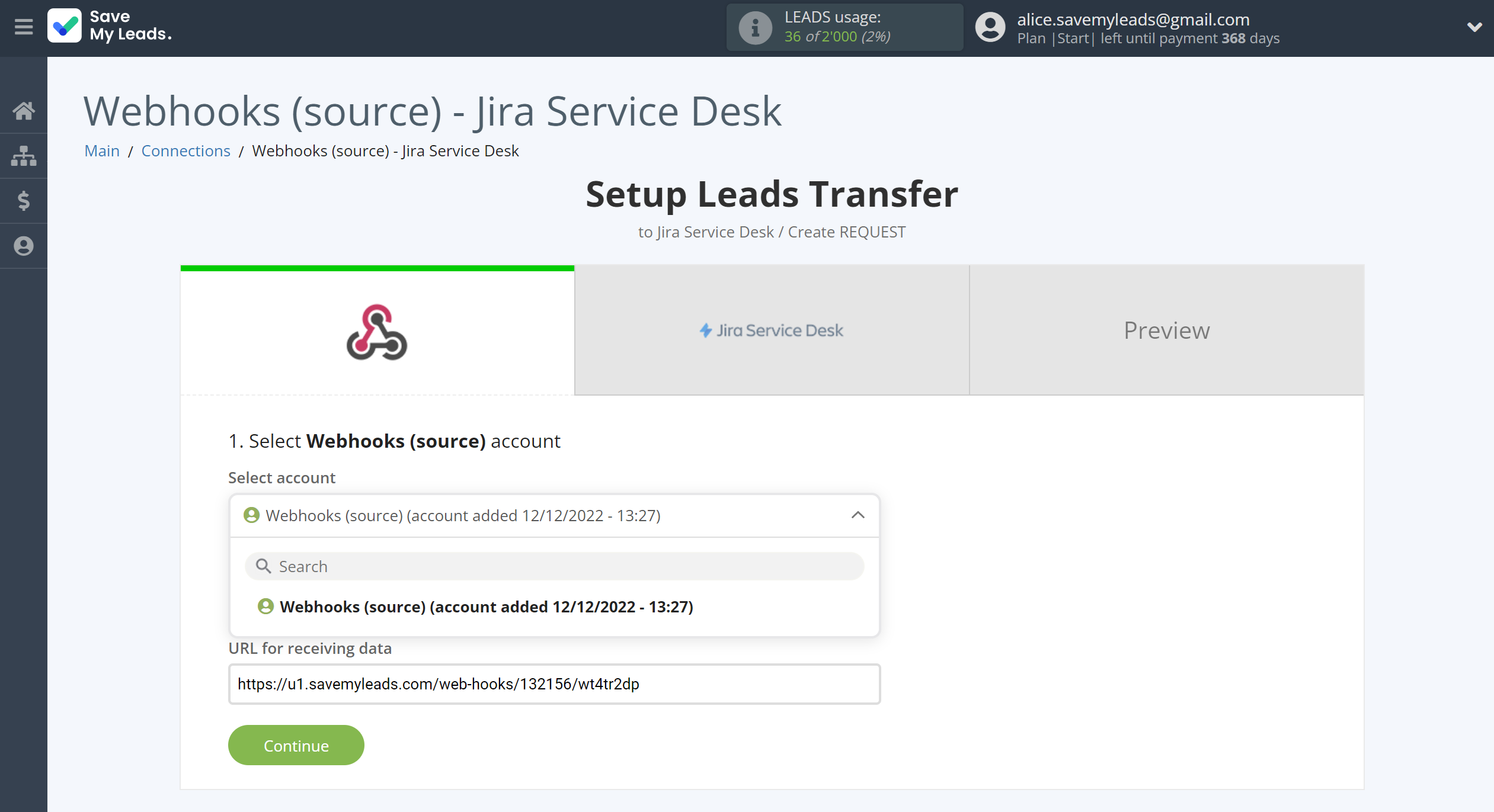 How to Connect Webhooks with Jira Service Management | Data Source account connection