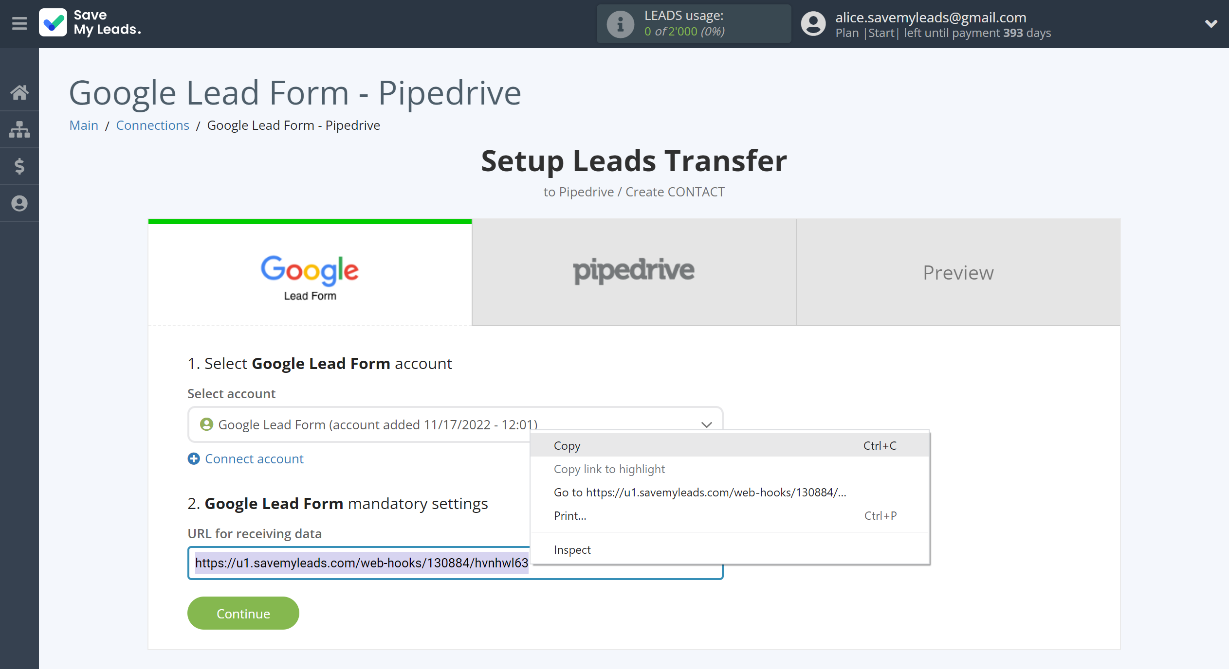 How to Connect Google Lead Form with Pipedrive Create Contacts | Data Source account connection