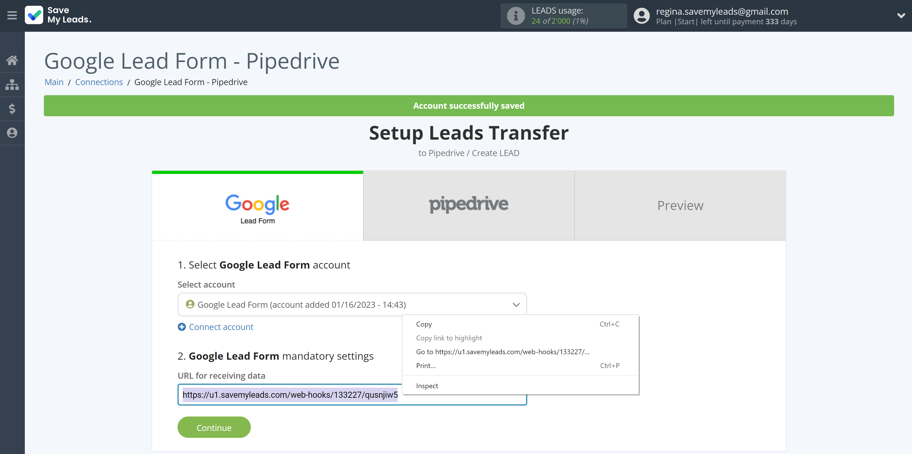 How to Connect Google Lead Form with Pipedrive Create Lead | Data Source account connection