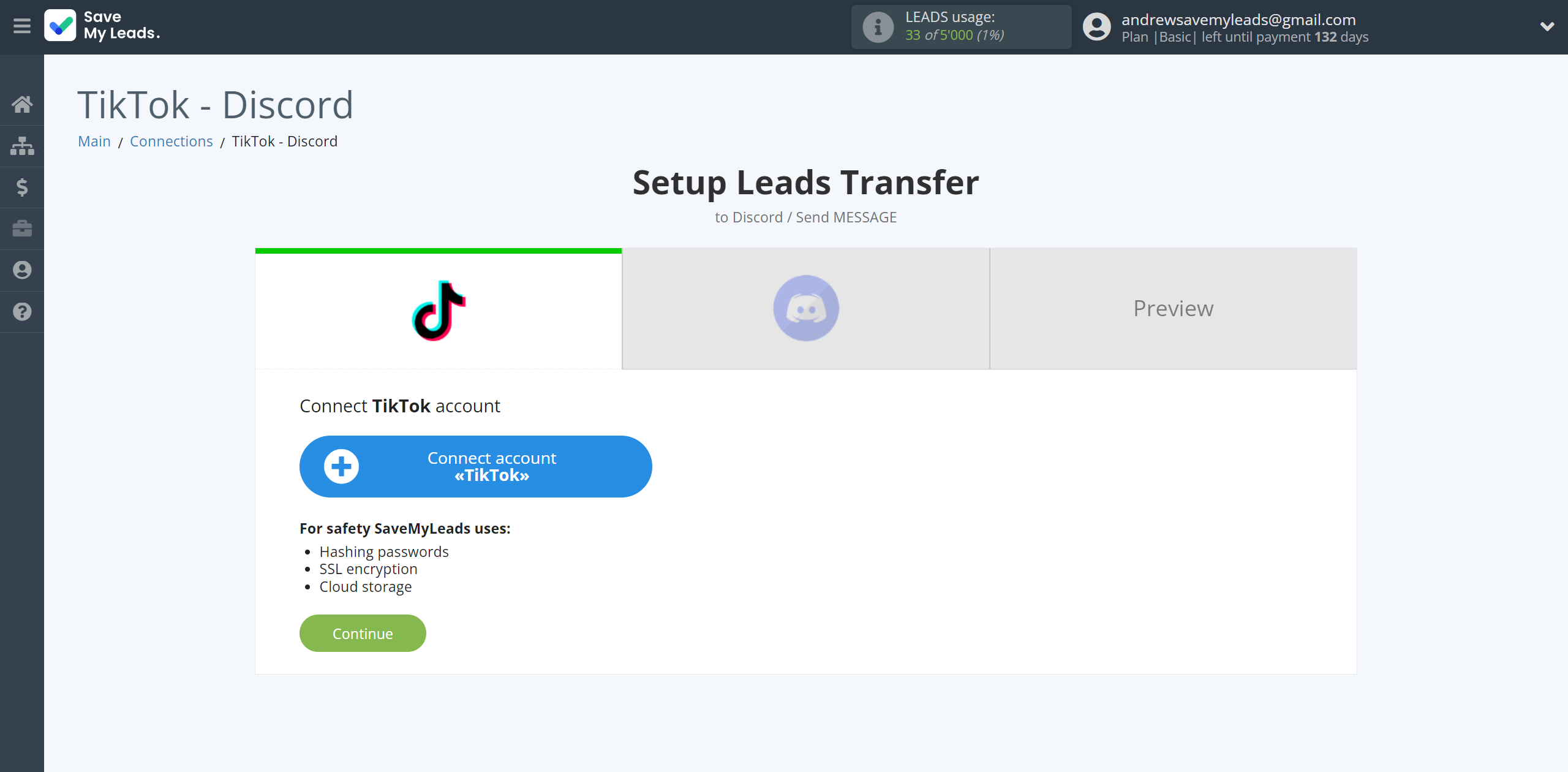 How to Connect TikTok with Discord | Data Source account connection