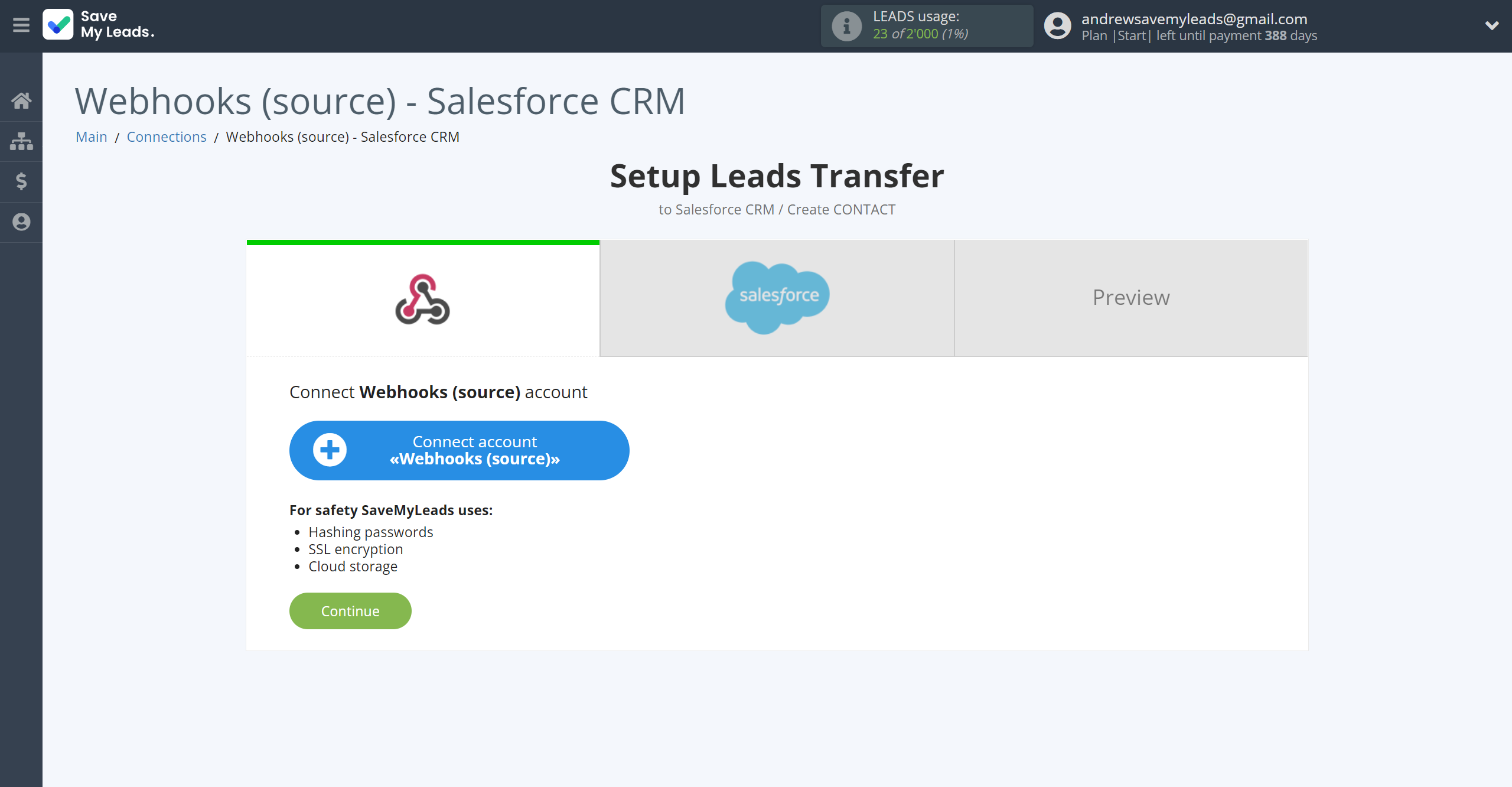 How to Connect Webhooks with Salesforce CRM Create Contacts | Data Source account