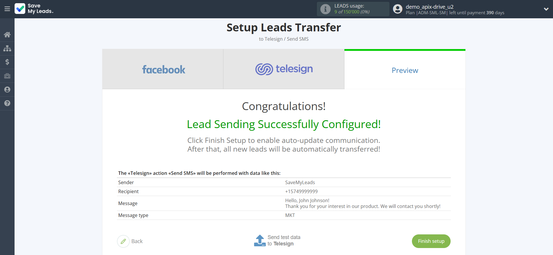 How to Connect Facebook with Telesign | Test data How to Connect Facebook with Telesign | Test data