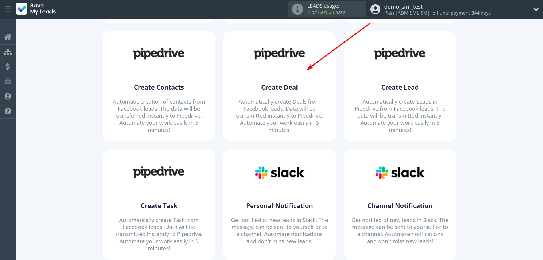 How to Connect Facebook with Pipedrive Create Deal | Data Destination system selection How to Connect Facebook with Pipedrive Create Deal | Data Destination system selection