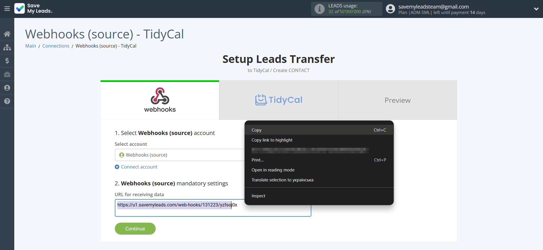 How to Connect Webhooks with TidyCal Create Contacts | Data Source account connection How to Connect Webhooks with TidyCal Create Contacts | Data Source account connection