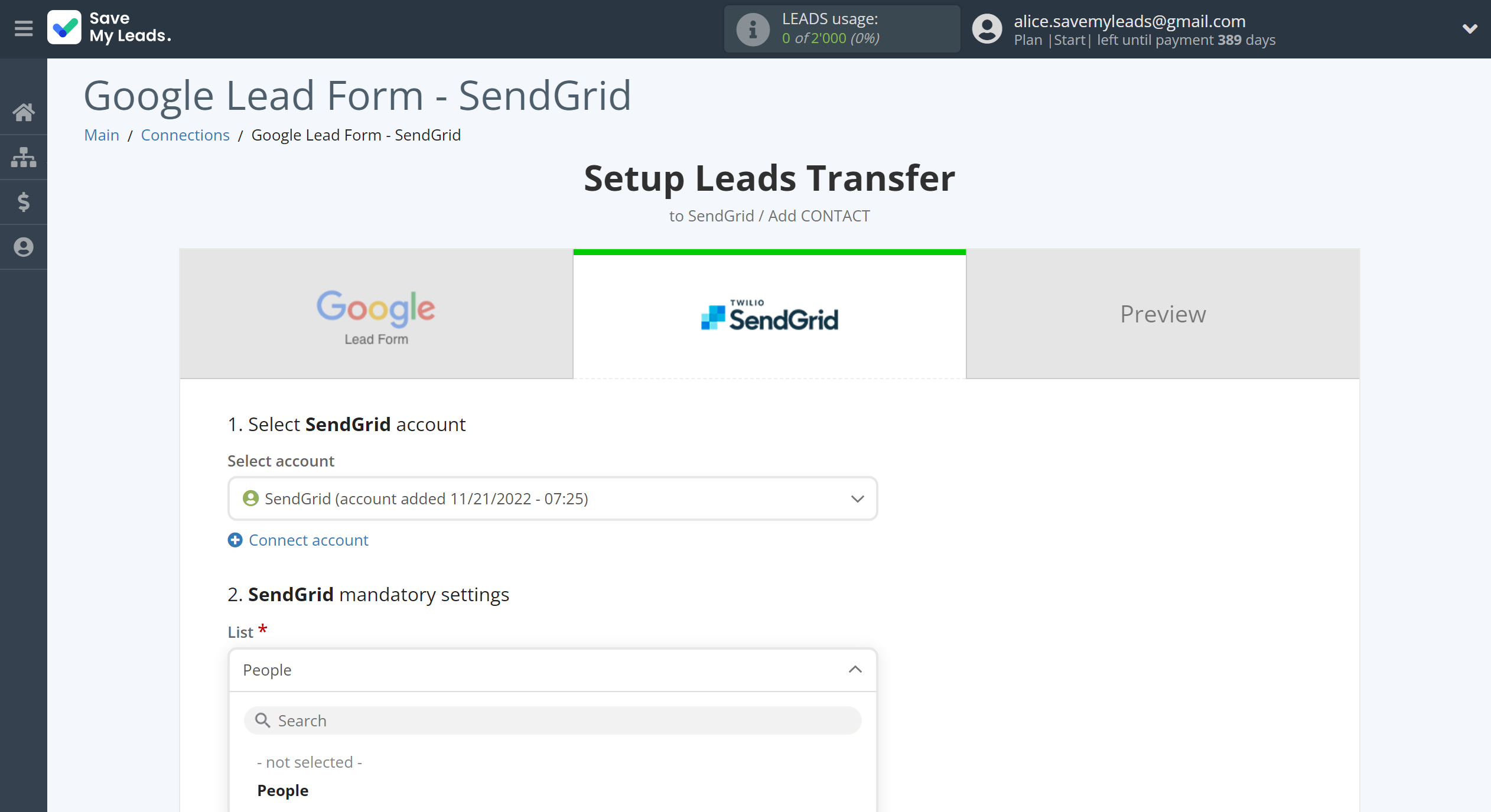How to Connect Google Lead Form with SendGrid | Assigning fields