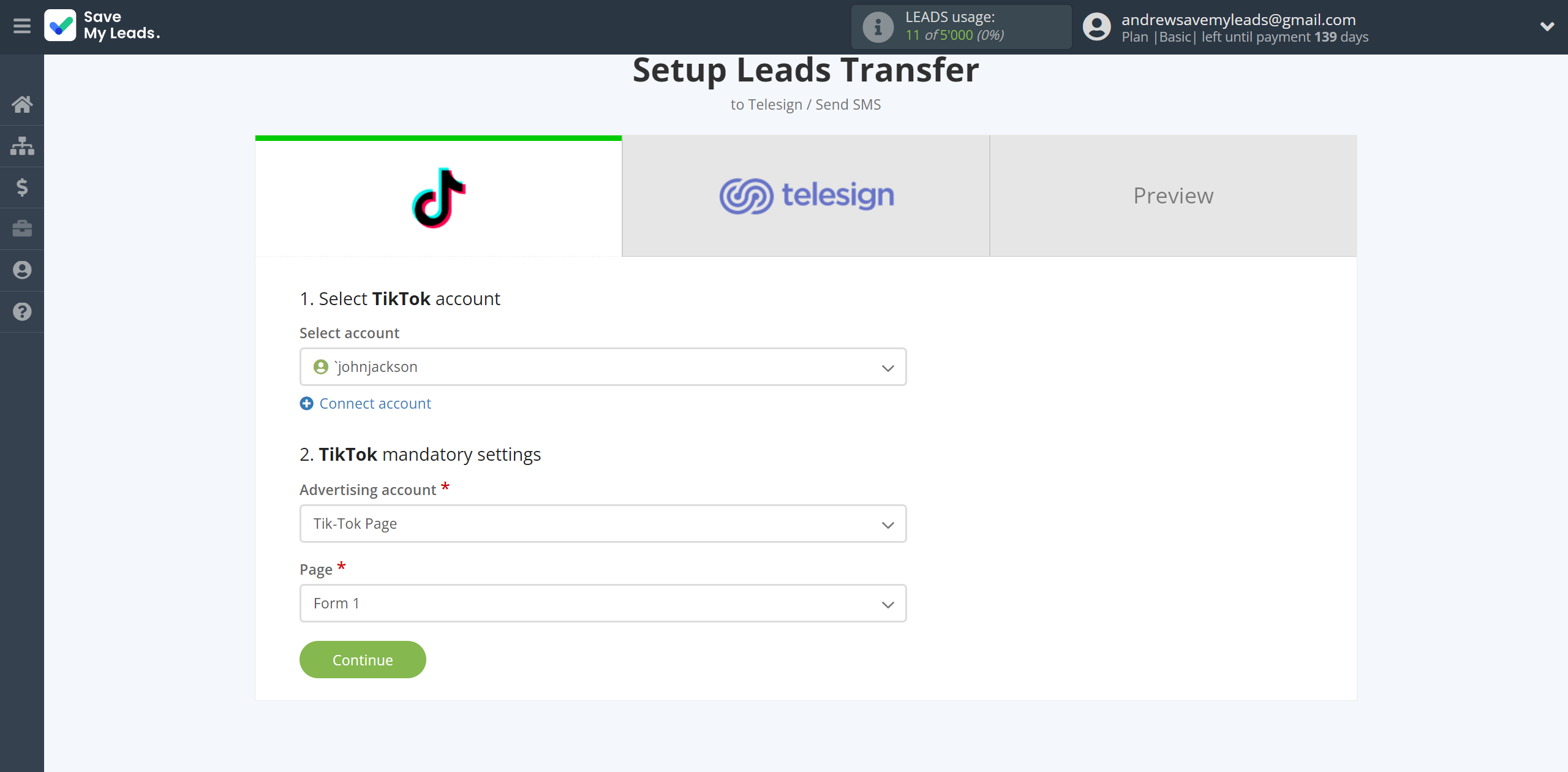 How to Connect TikTok with Telesign | Data Source account connection