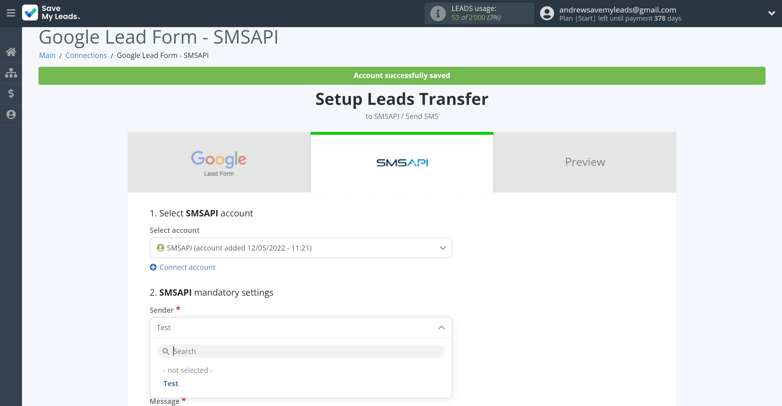 How to Connect Google Lead Form with SMSAPI | Assigning fields