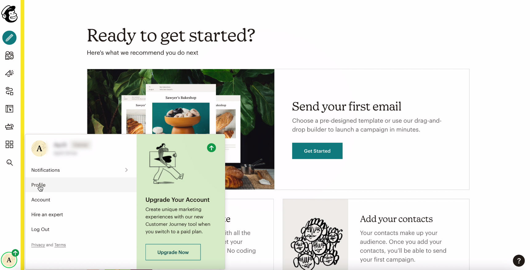 MailChimp and Facebook integration | Go to Profile