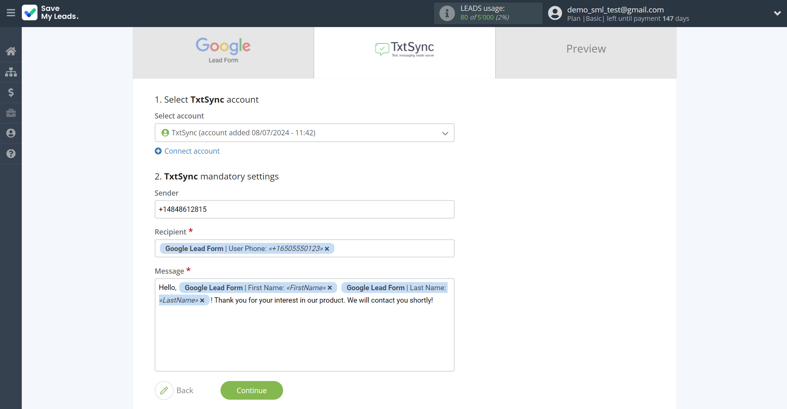 How to Connect Google Lead Form with TxtSync | Assigning fields