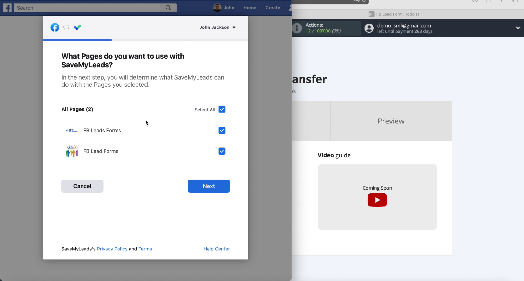How to Create Todoist Tasks from New Facebook Leads | Check all ad pages