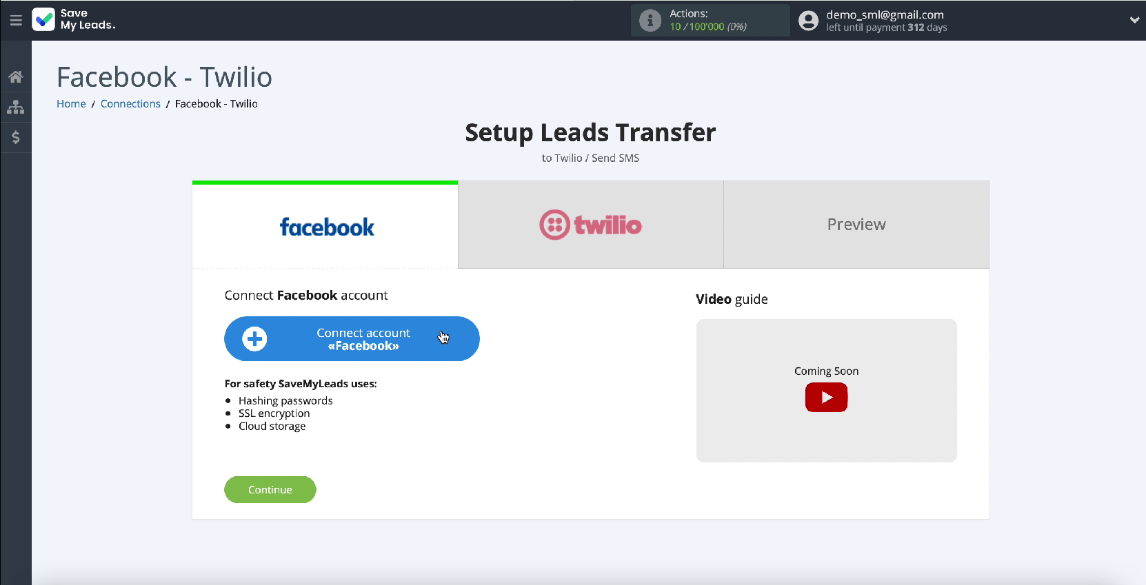 Facebook and Twilio integration | Connect account Facebook and Twilio integration | Connect account