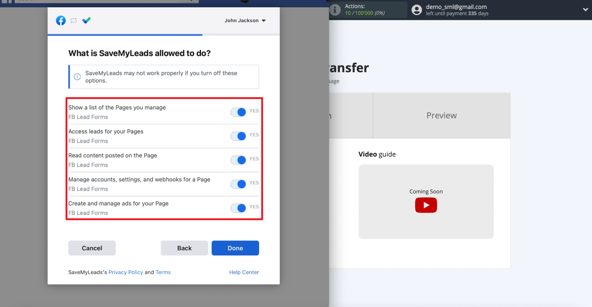 How to set up the upload of new leads from a Facebook advertising account in Telegram | Allow SaveMyLeads to upload leads