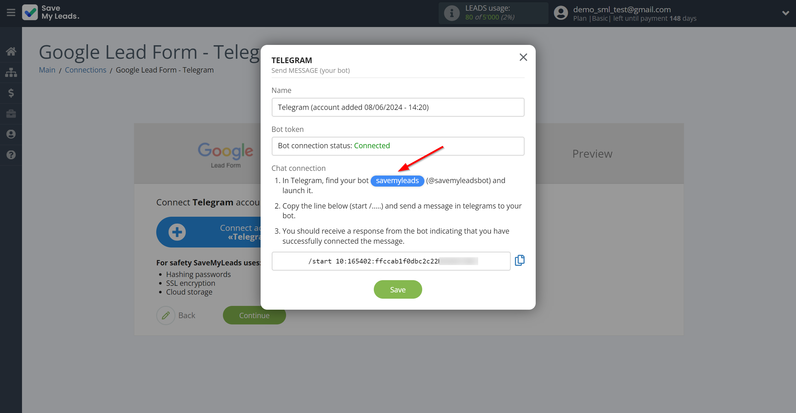 How to Connect Google Lead Form with Telegram (your bot) | Data Destination account connection