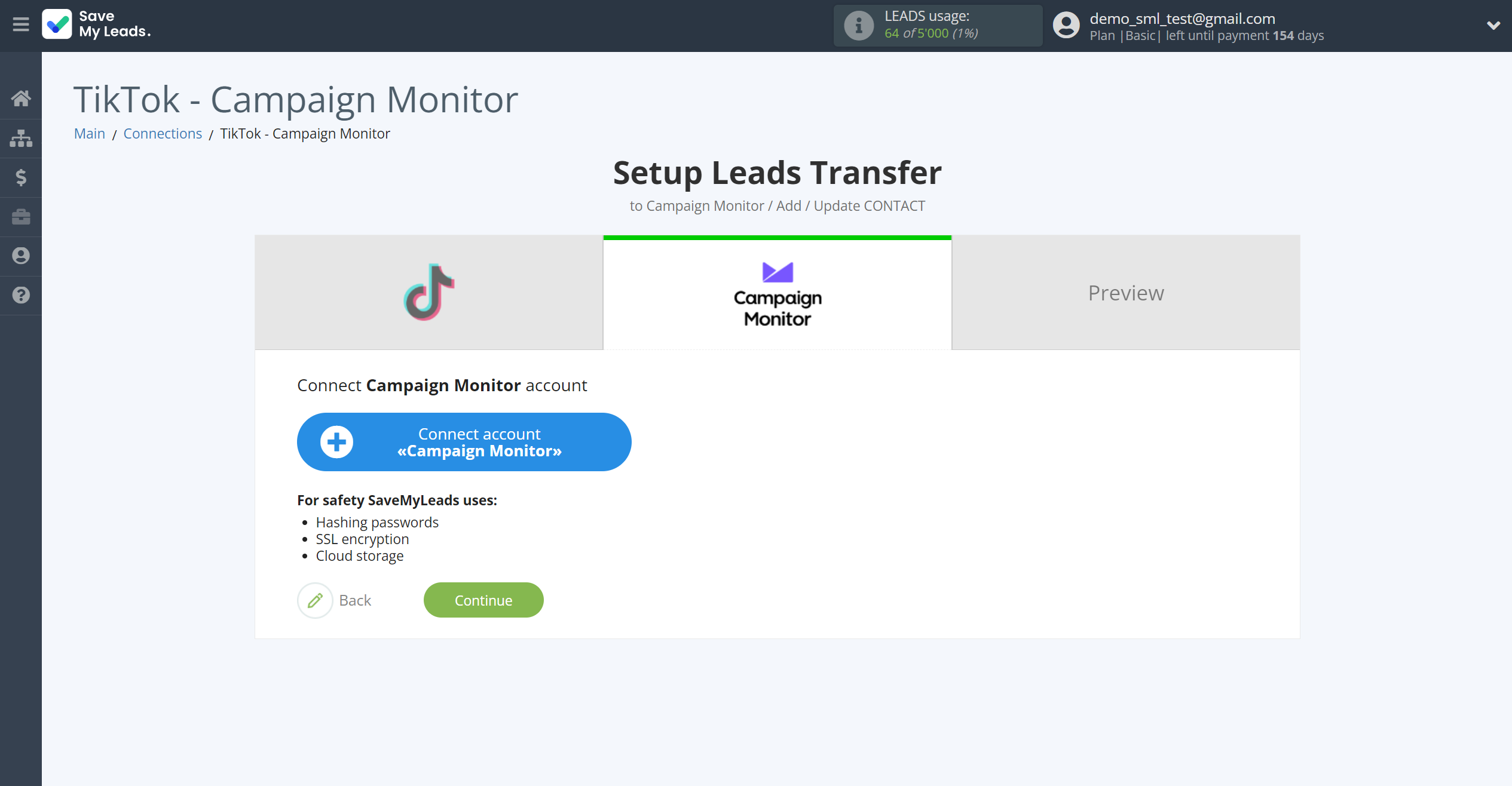 How to Connect TikTok with Campaign Monitor | Data Destination account connection