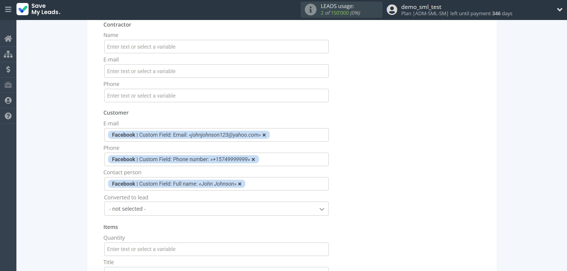 How to Connect Facebook with KeepinCRM Create Agreement | Assigning fields How to Connect Facebook with KeepinCRM Create Agreement | Assigning fields