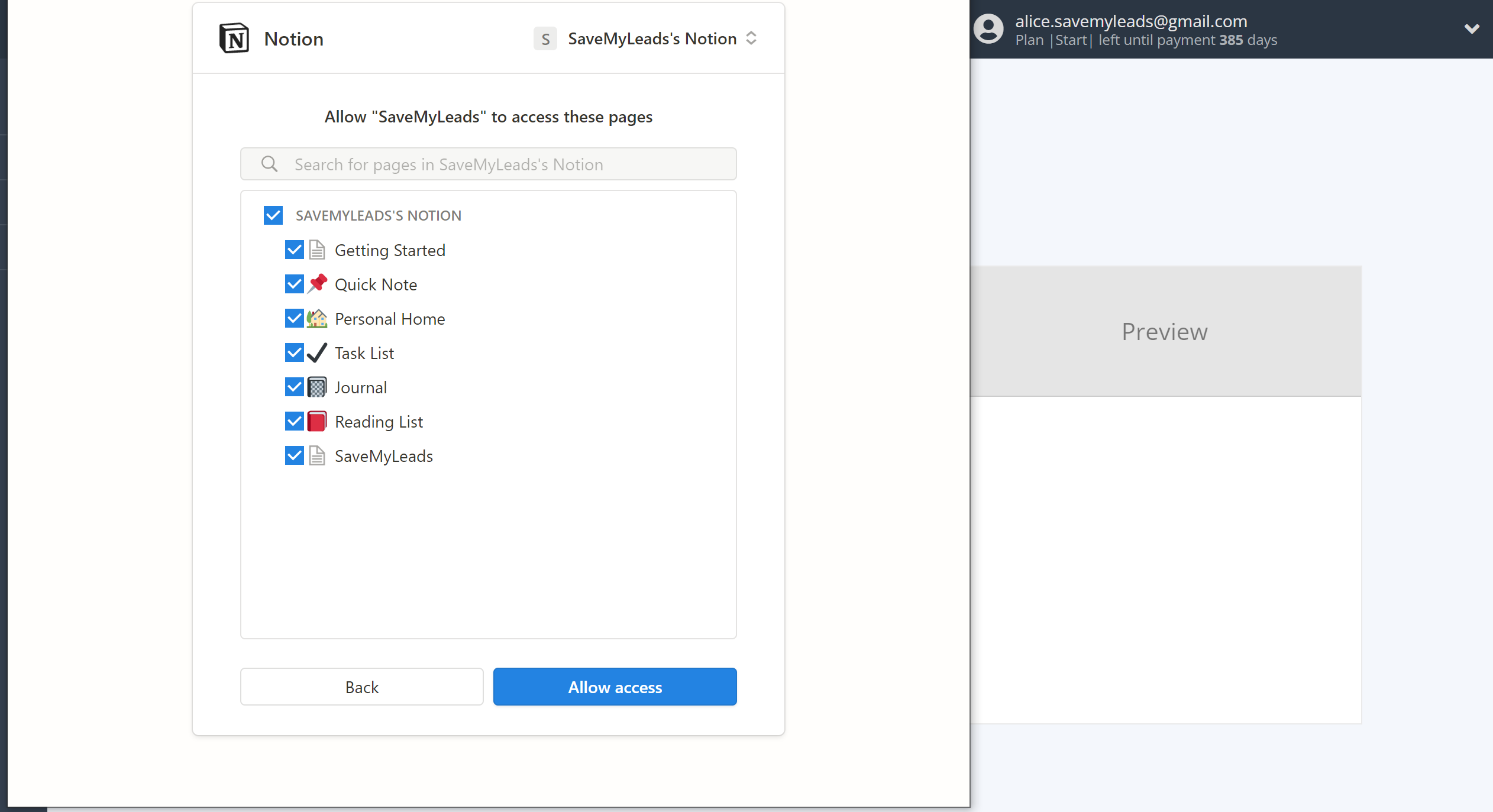 How to Connect Google Lead Form with Notion | Data Destination account connection