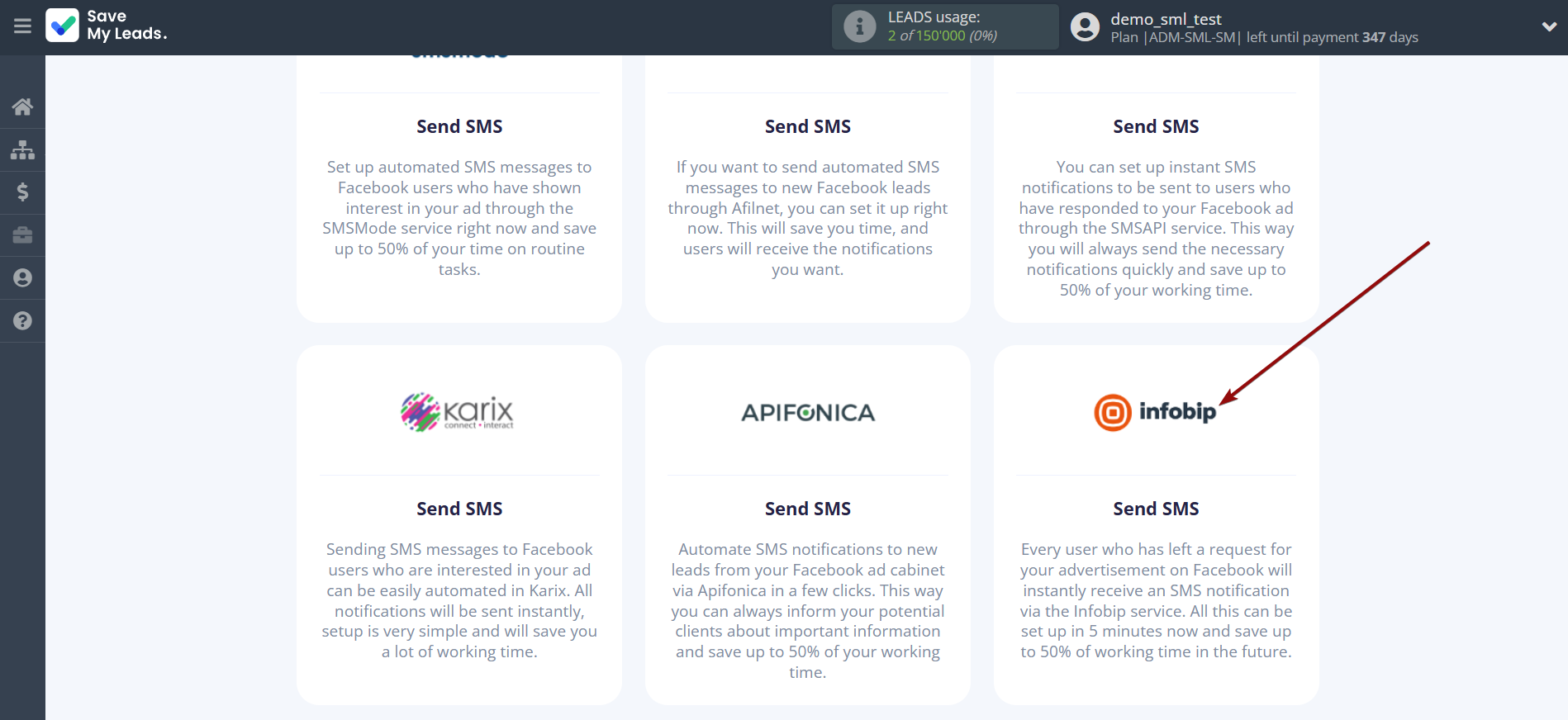 How to Connect Facebook with Infobip | Data Destination system selection How to Connect Facebook with Infobip | Data Destination system selection